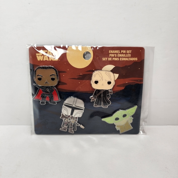 Funko Pop! Star Wars Disney+ Mandalorian Enamel Pin Set Of 4 | Gorgu Baby Yoda - Picture 1 of 2